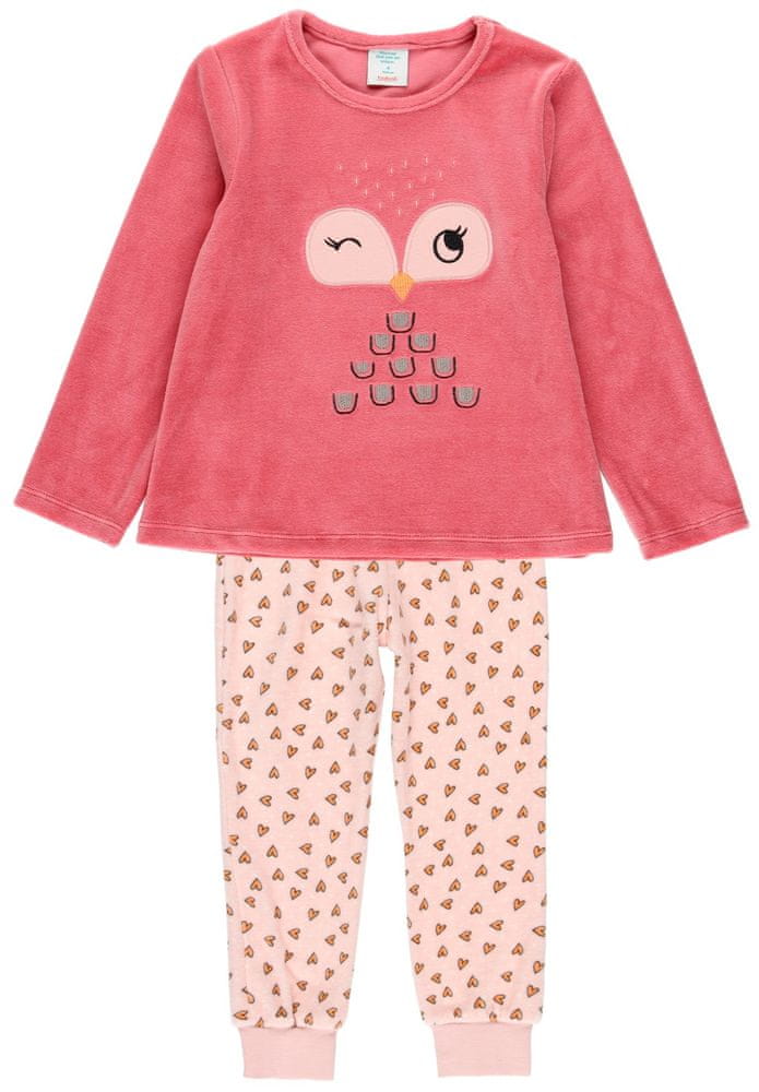 Boboli dievčenské hrejivé pyžamo - sova 925006 ružová 128